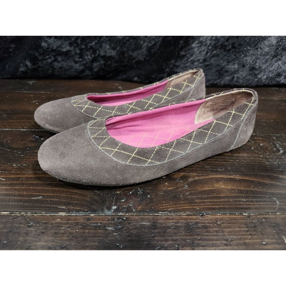 Land's End Dory Brown & Pink Ballet Flats/Sz. 8.5